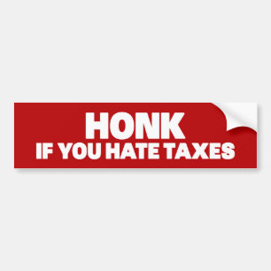 Honk als je belasting haat bumpersticker