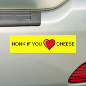 Honk als je Cheese hart hebt Bumpersticker (Op auto)