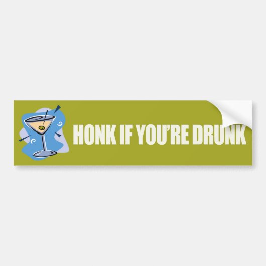 Honk als je Drink bent - Bumpersticker-Zazzle Bumpersticker (Voorkant)