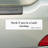 Honk als je een Lash-aap bent Bumpersticker (Op auto)