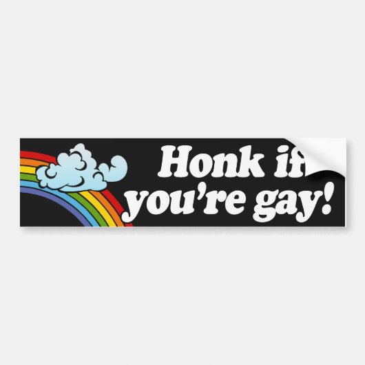 HONK ALS JE GAY BENT BUMPERSTICKER (Voorkant)