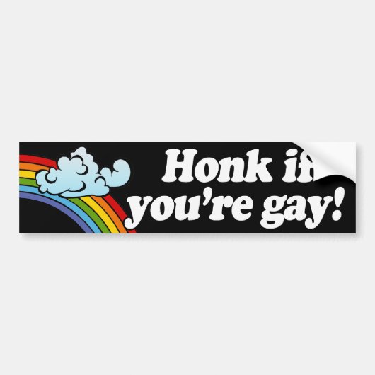 HONK ALS JE GAY BENT -.png Bumpersticker (Voorkant)