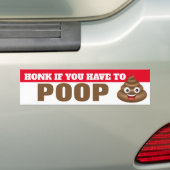 Honk als je moet poepen bumpersticker (Op auto)