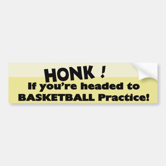 Honk als je op weg bent naar basketbaltraining bumpersticker (Voorkant)