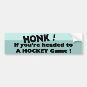 Honk als je op weg bent naar een hockeywedstrijd bumpersticker