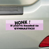 Honk als je op weg bent naar gymnastiek bumpersticker (Op auto)