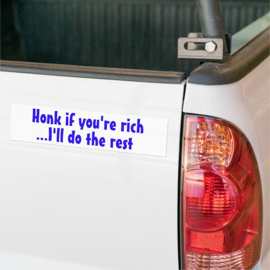 Honk als je rijke Bumpersticker bent (Op Truck)