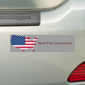 Honk als je van america houdt bumpersticker (Op auto)