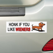 Honk als je van de Bumpersticker van Wiener Dogs h (Op auto)