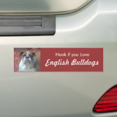 Honk als je van Engelse Bulldogs houdt Bumpersticker (Op auto)