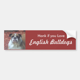 Honk als je van Engelse Bulldogs houdt Bumpersticker