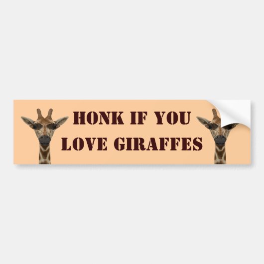 Honk als je van Giraffes houdt Bumpersticker (Voorkant)