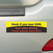 Honk als je van GOD houdt Bumpersticker (Op auto)