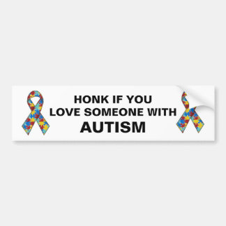 Honk als je van iemand houdt met autisme bumpersticker