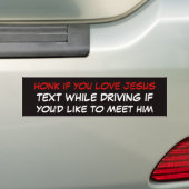 honk als je van Jezus bumper sticker houdt (Op auto)