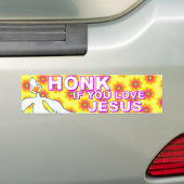 Honk als je van Jezus houdt! Bumpersticker (Op auto)