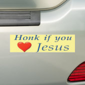 Honk als je van Jezus houdt Bumpersticker (Op auto)