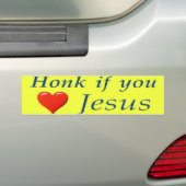 Honk als je van Jezus houdt Bumpersticker (Op auto)