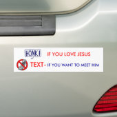 Honk als je van Jezus houdt Bumpersticker (Op auto)