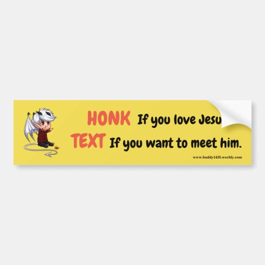 HONK als je van Jezus houdt Bumpersticker (Voorkant)