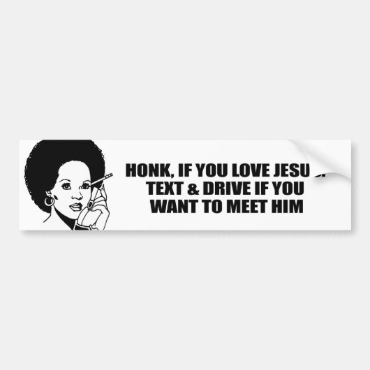 Honk als je van Jezus houdt Bumpersticker (Voorkant)