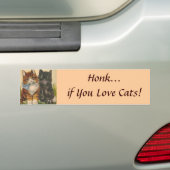 Honk als je van katten houdt! Bumpersticker (Op auto)
