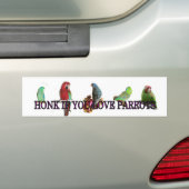 Honk als je van parrots houdt bumpersticker (Op auto)