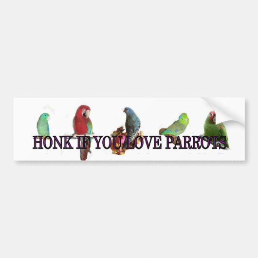 Honk als je van parrots houdt bumpersticker (Voorkant)