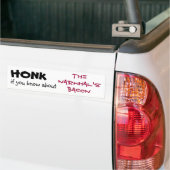Honk als je weet van de Narwhal is Bacon. Bumpersticker (Op Truck)