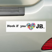 Honk als u <3 jb bumpersticker (Op auto)