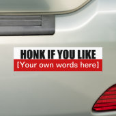 honk-als-u-als-sjabloon-02 bumpersticker (Op auto)