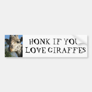 HONK ALS U VAN GIRAFFES HOUDT BUMPERSTICKER
