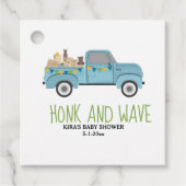 Honk- en golfstation via Baby shower Blue Truck Bedankjes Labels (Voorkant)