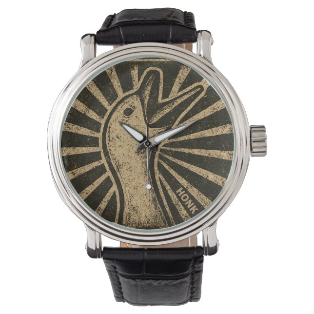 Honk Goose Funny Duck Chicken Meme Horloge (Voorkant)