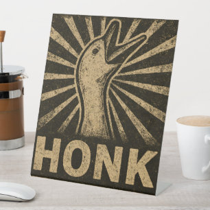 Honk Goose Funny Duck Chicken Meme Reclamebord Met Voetstuk