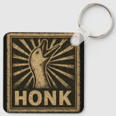 Honk Goose Funny Duck Chicken Meme Sleutelhanger (Achterkant)