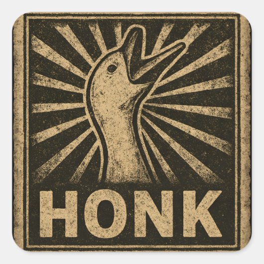 Honk Goose Funny Duck Chicken Meme Vierkante Sticker (Voorkant)