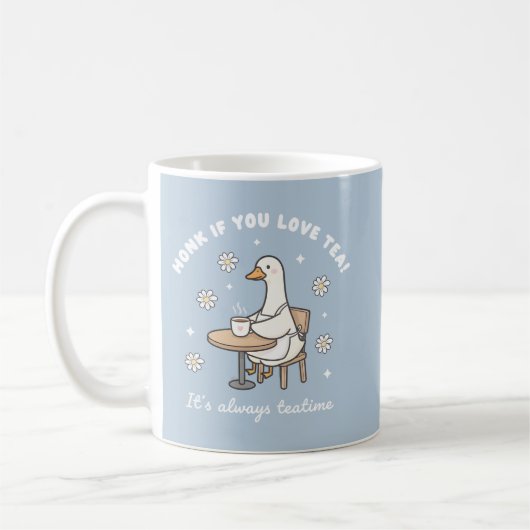 Honk If You Love Tea Cute Goose Mug (Gauche)