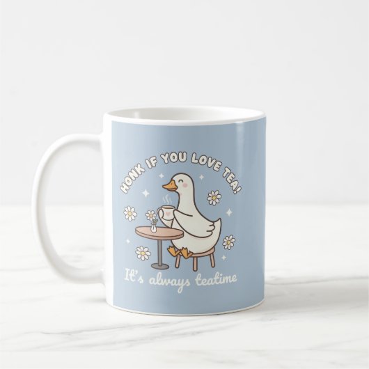 Honk If You Love Tea Cute Goose Mug (Gauche)