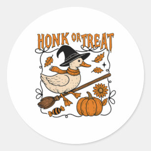 Honk of Behandel Halloween Goose Schattigee Goose Ronde Sticker
