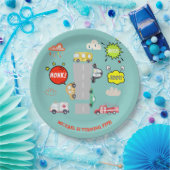 Honk piep toot voertuigen jongen verjaardag papieren bordje (Feest)