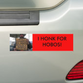HONK VOOR HOBOS BUMPERSTICKER (Op auto)