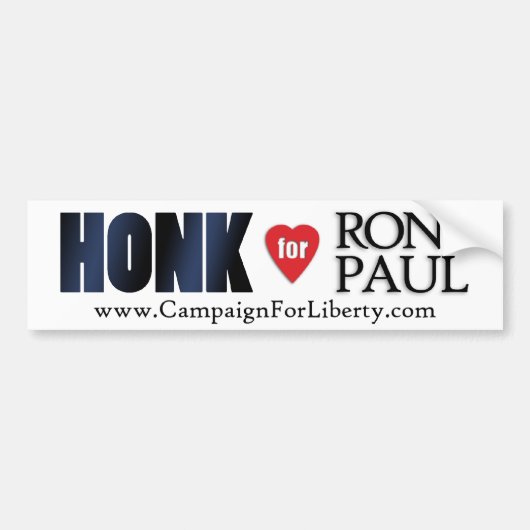 Honk voor Ron Paul Bumpersticker (Voorkant)