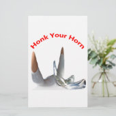 Honk Your Horn Briefpapier (Staand voorkant)