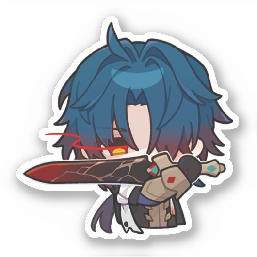 Honkai Star Rail Chibi Blade Sticker (Voorkant)
