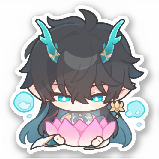 Honkai Star Rail Chibi Dan Heng IL Lotus Sticker (Voorkant)