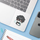 Honkai Star Rail Chibi Dan Heng Sticker (Ordinateur portable avec iPhone)