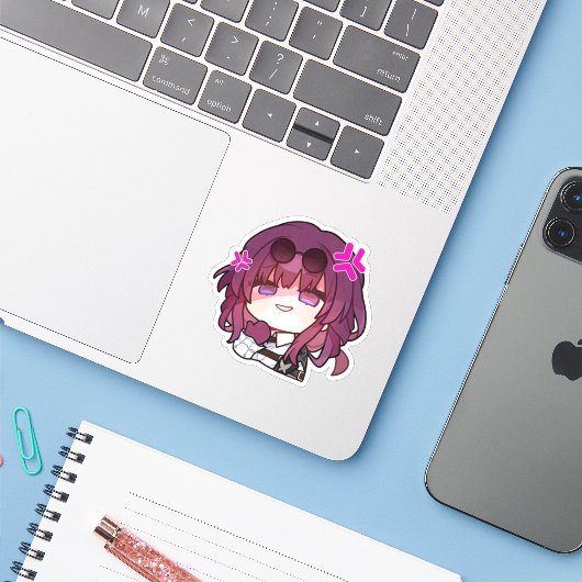Honkai Star Rail Chibi Kafka Sticker (Laptop met iPhone)