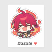 Honkai Star Rail Chibi Luka vuurde Sticker op (Vel)