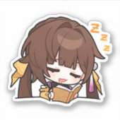 Honkai Star Rail Chibi Sushang Studeren Sticker (Voorkant)
